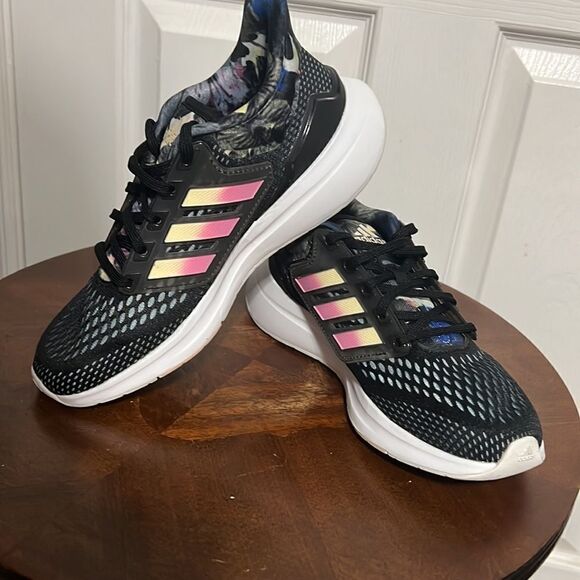 🔥🔥 ADIDAS EQ21 RUN “Bounce” Floral Print Running Shoes - PERFECT - Women Sz 7 - Picture 4 of 10